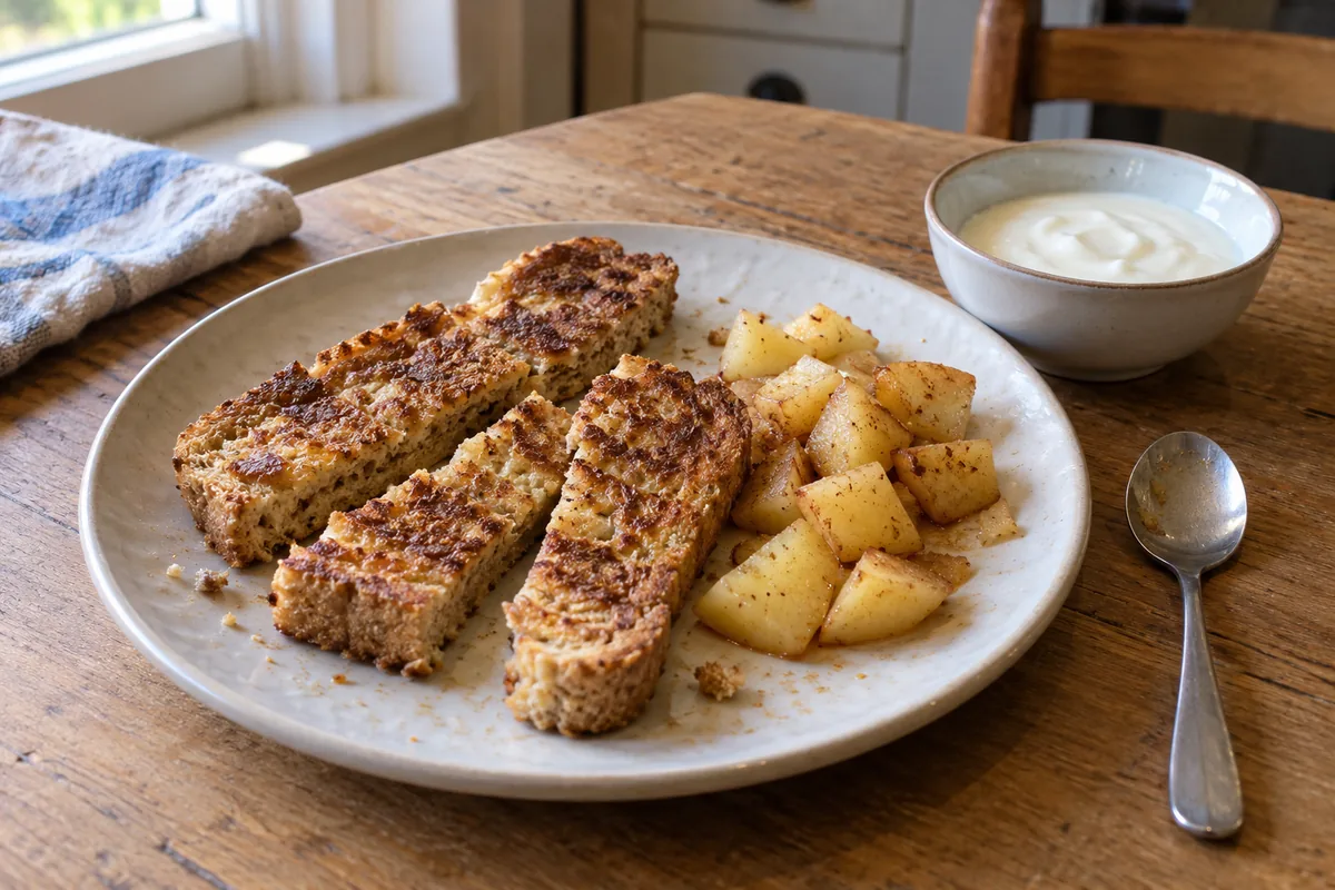 Vollkorn-Fotzelschnitten mit Apfel