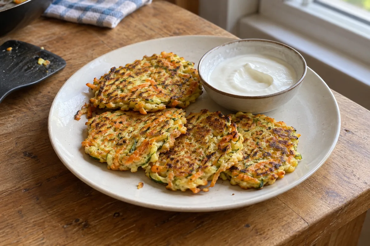 Weiche Zucchini-Karotten-Puffer