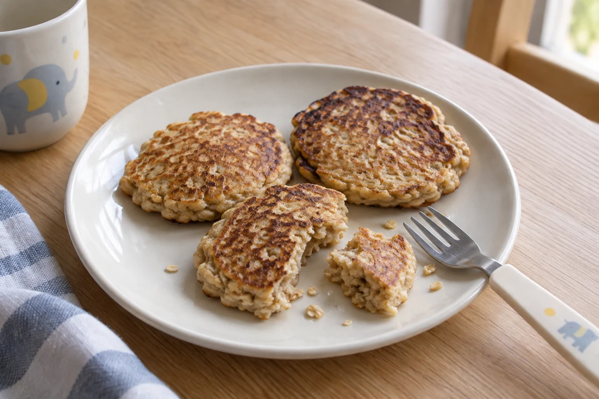 Little banana oat pancakes