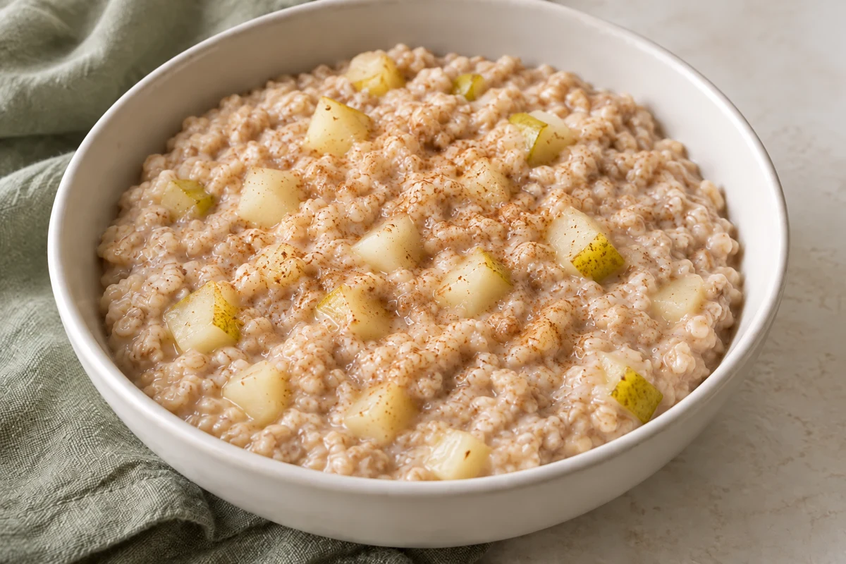 Warm pear porridge
