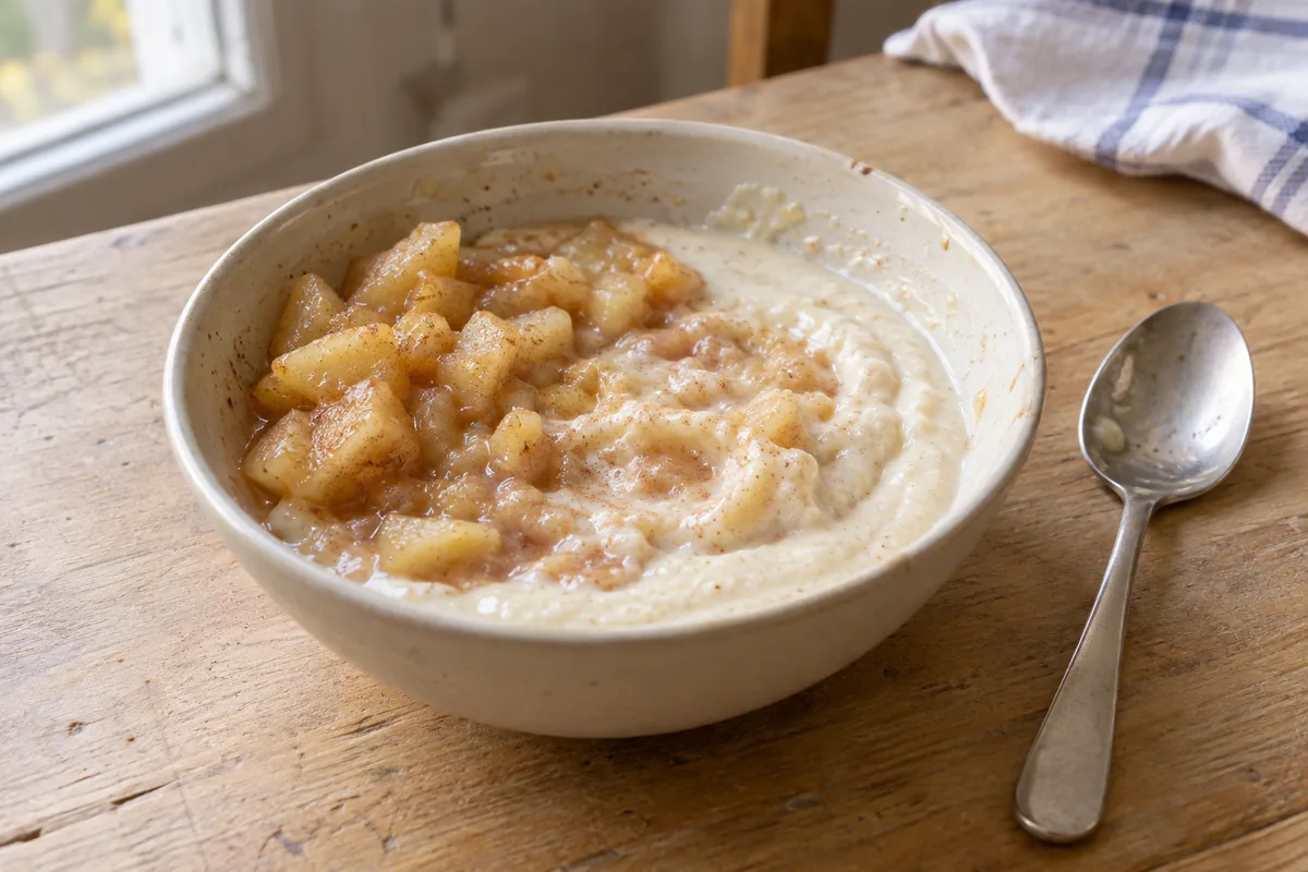Joghurt-Griess mit weichem Apfel